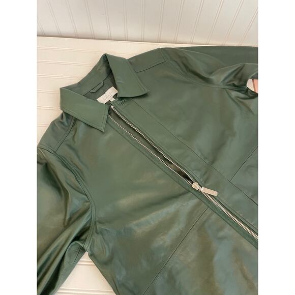 NWT REVOLVE Nikko Leather Shacket in GreenL'Academie Moto Biker Outdoor Size M - Picture 6 of 9